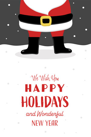 Hand drawn Santa Claus. Design of a Christmas card. Vector illustrationのイラスト素材