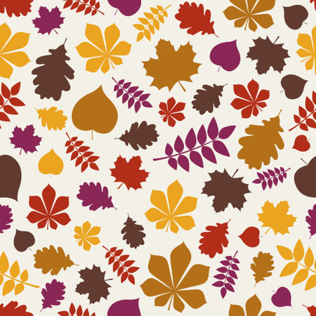 Seamless pattern with leaves. Autumn design. Vectorのイラスト素材