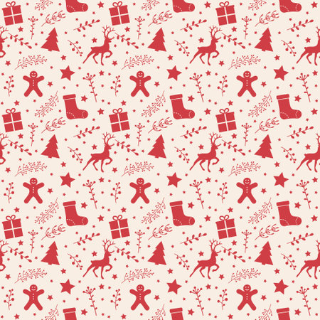 Pattern with Christmas decorations. Wallpaper concept. Vectorのイラスト素材