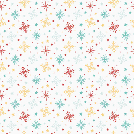 Christmas texture with snowflakes. Seamless pattern. Vectorのイラスト素材