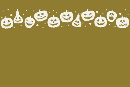 Background with funny pumpkins. Halloween design. Vectorのイラスト素材