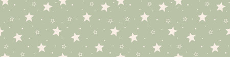 Design of a seamless pattern with stars. Panoramic header. Vectorのイラスト素材