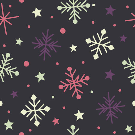 Christmas pattern with snowflakes. Xmas wrapping paper concept. Vectorのイラスト素材