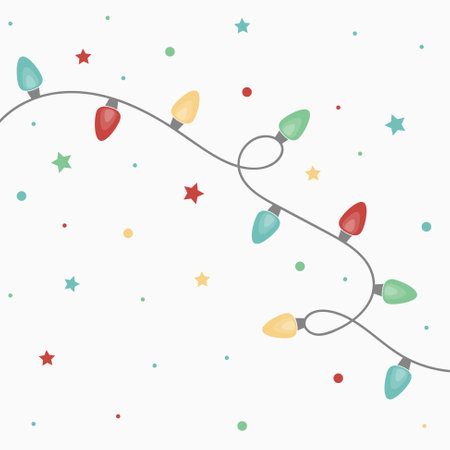 Colourful Christmas lights. Background. Vector illustrationのイラスト素材