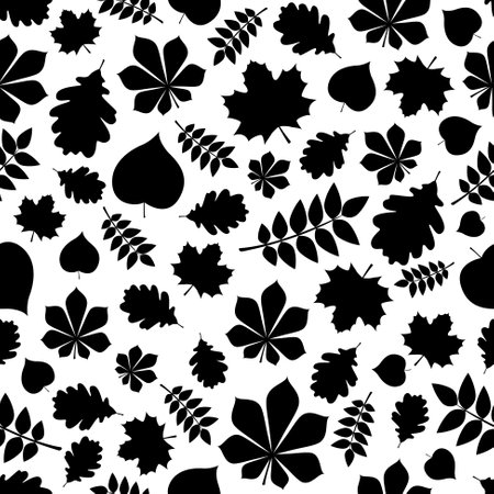 Concept of autumn background with leaves. Seamless pattern. Vectorのイラスト素材