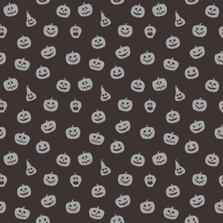 Halloween pattern with funny pumpkin lanterns. Vectorのイラスト素材