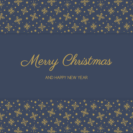 Hand drawn snowflakes on a background with wishes. Christmas greeting card. Vectorのイラスト素材