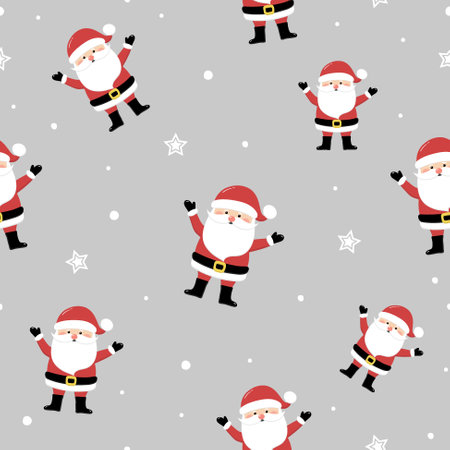Christmas pattern with Santa Claus. Wallpaper concept. Vectorのイラスト素材