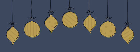 Design of hanging Christmas balls. Vectorのイラスト素材