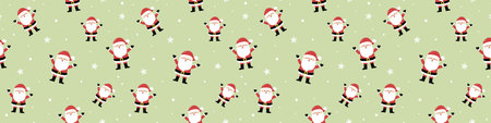 Concept of seamless pattern with happy Santa Claus. Xmas background. Banner. Vector