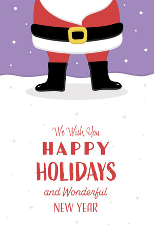 Cute Santa Claus. Christmas card with wishes. Vector illustrationのイラスト素材