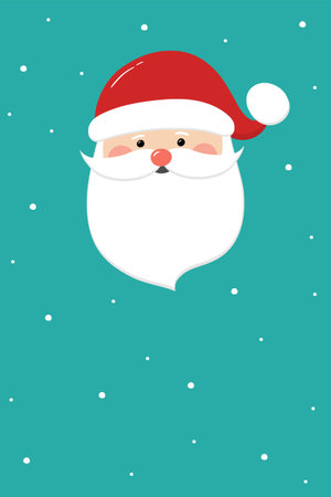 Funny Santa Claus. Christmas background. Vector illustrationのイラスト素材