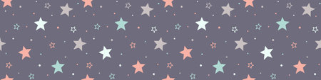 Christmas pattern with stars. Panoramic header. Vectorのイラスト素材