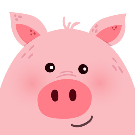 Cute pig face. Decoration for children. Vector illustrationのイラスト素材
