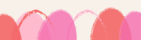 Minimalist Easter pattern. Colorful hand painted eggs. Concept of a banner. Vector illustrationのイラスト素材