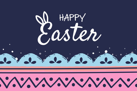Happy Easter card. Background with painted egg design. Vector illustrationのイラスト素材