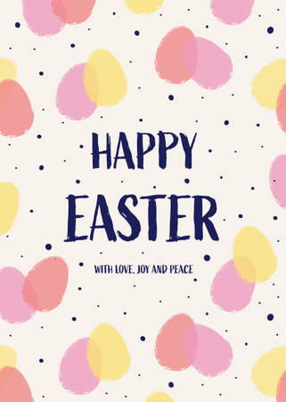 Colorful Easter egg greeting card. Abstract background. Vector illustrationのイラスト素材