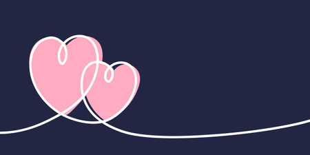 Heart in line art style. Hand drawn design for Valentine's Day, Mother's Day and Women's Day. Vector illustrationのイラスト素材