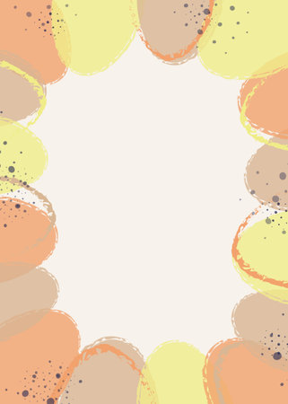 Colorful Easter background with eggs. Abstract style frame. Vector illustrationのイラスト素材