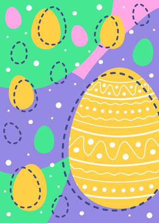 Abstract Easter egg. Design of a background in cartoon style. Vector illustrationのイラスト素材