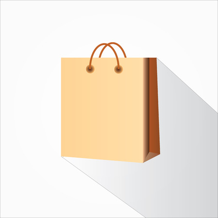 Paper Shopping Bag isolated on gray background,paper bag vectorのイラスト素材