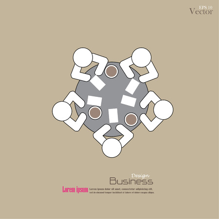 meeting icon.conference.teamwork.meeting concept.vector illustration.のイラスト素材