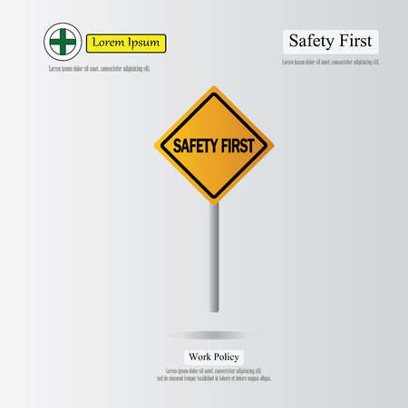 safety first concept,safety first. vector illustrationのイラスト素材