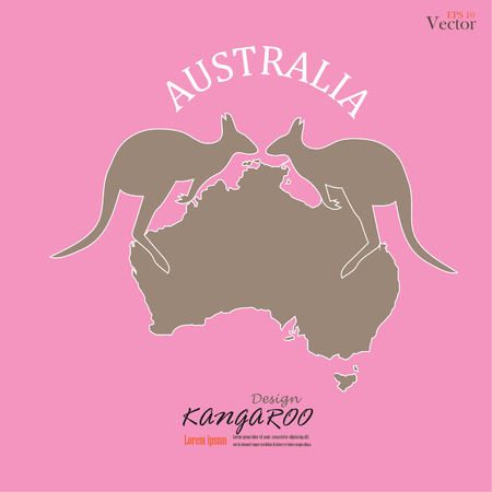 Kangaroo icon with Australia map .kangaroo.vector illustration.のイラスト素材