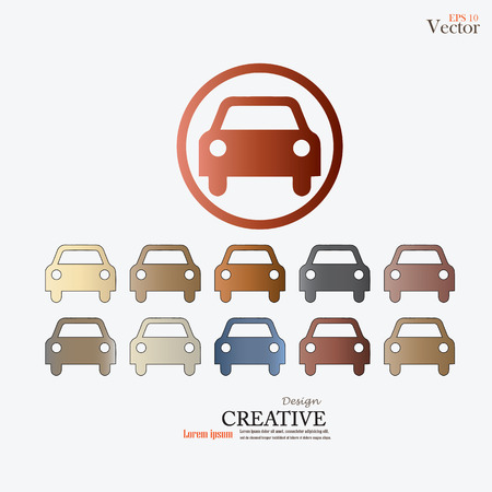 car icon.set of car icon. Transportation icon.Vector illustration.のイラスト素材
