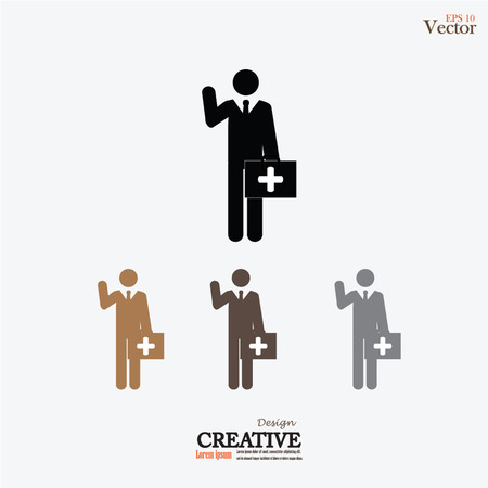 Doctor icon with first aid bag on chalkboard,doctor icon vector.vector illustrationのイラスト素材