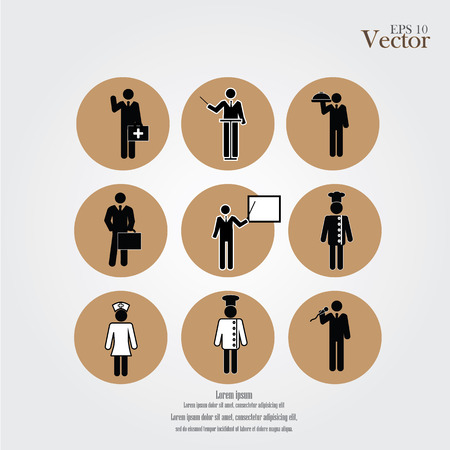 Icons set occupation and career.vector illustrationのイラスト素材