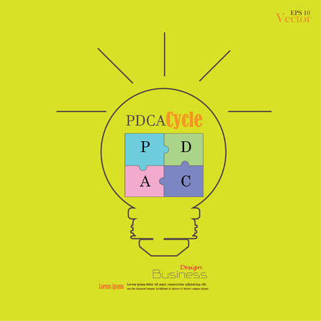 PDCA jigsaw backgroundのイラスト素材