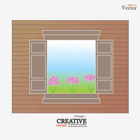 Window design on gray background.のイラスト素材