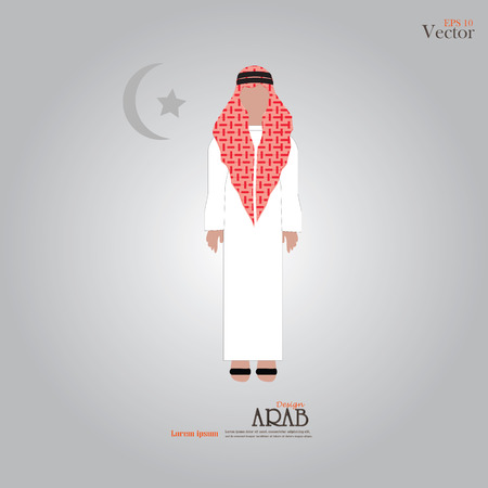 Arabic man.saudi Arabia man. Vector illustrationのイラスト素材