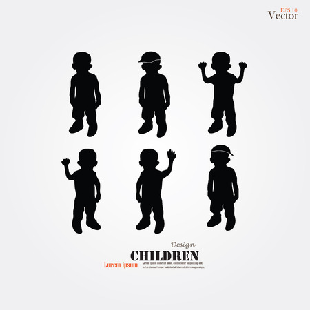 set of children.boy.vector illustration.のイラスト素材