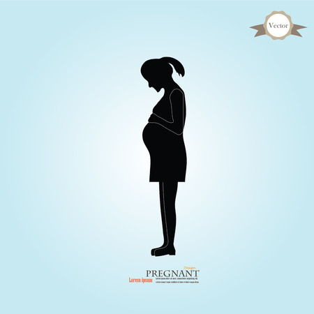 woman icon. Pregnant woman. vector illustration.のイラスト素材