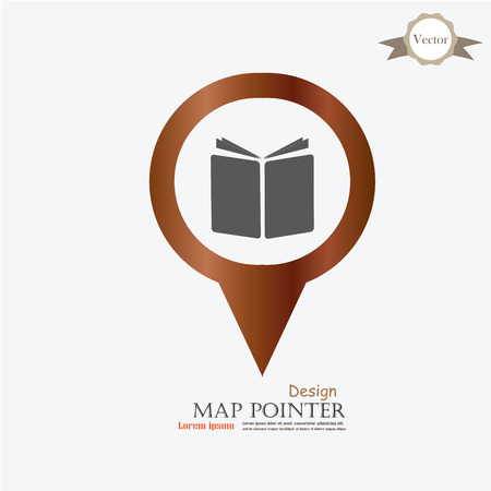 Book icon with map pointer.book.vector illustration.のイラスト素材