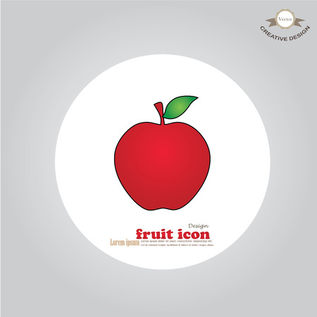 red apple icon isolated on gray background. Vector illustrationのイラスト素材