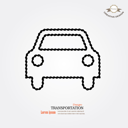 Car icon.car icon vector on gray background. Vector illustrationのイラスト素材