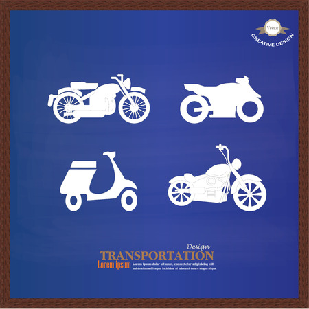 Motorcycle symbol ,motorcycle icon on chalkboard.motorcycle.vector illustration.のイラスト素材