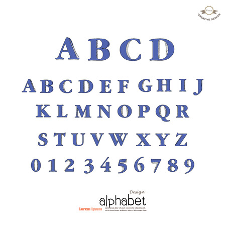 Doodle alphabet.Hand drawn ABC vector set.vector illustration.のイラスト素材