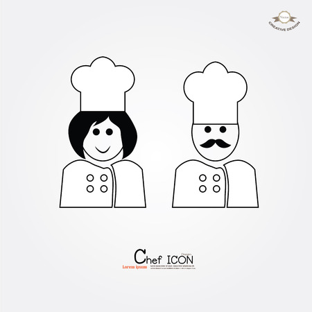 chef icon.chef man and woman  Chef symbol.vector illustration.のイラスト素材