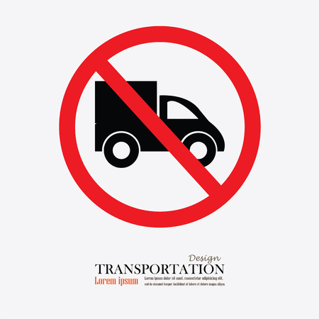 No truck or no parking sign.prohibit sign .のイラスト素材