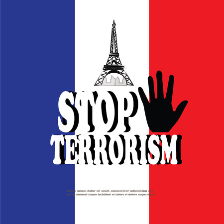 Stop terrorism. Pray for Paris, 13 November 2015. Vector Illustrationのイラスト素材