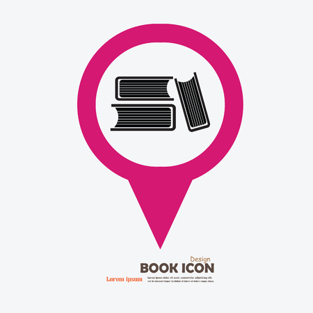 Book icon with map pointer.book.vector illustration.のイラスト素材