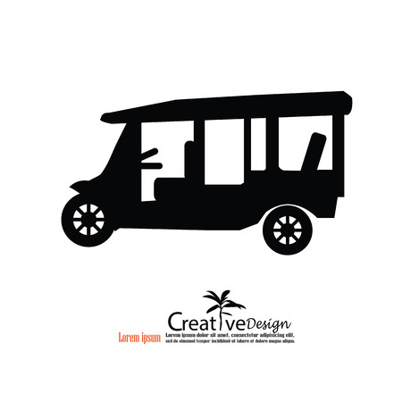 TUK-TUK is the name of Thailand.tuktuk thailand.vector illustration.のイラスト素材