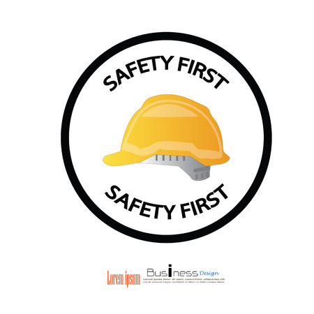 safety first concept,safety first,safety hat.vector illustratorのイラスト素材