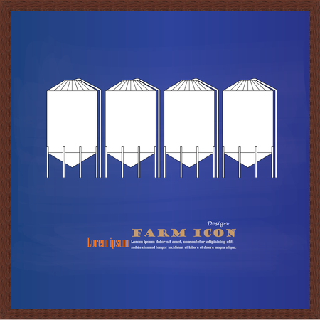 grain silo on chalkboard.silo.vector illustration.のイラスト素材