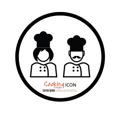 chef icon.chef man and woman  Chef symbol.vector illustration.のイラスト素材