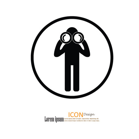man with binoculars.vector illustration.のイラスト素材